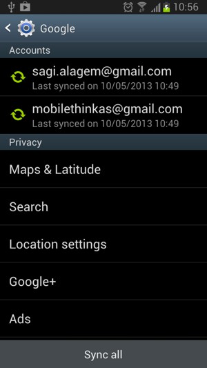Select Sync all