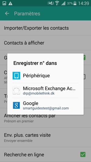 Sélectionnez votre compte Google