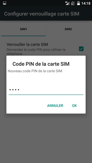 Saisissez votre Nouveau code PIN de la carte SIM et sélectionnez OK