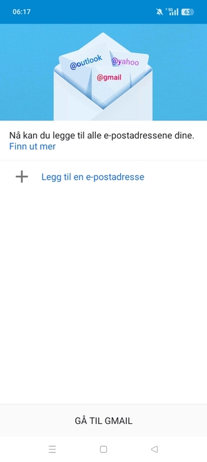 Velg Legg til en e-postadresse