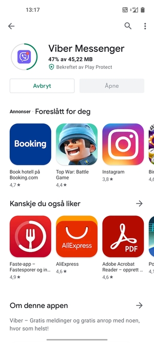 Vent til installasjonen er ferdig