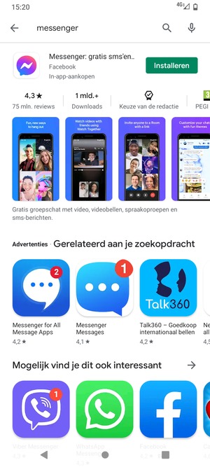Selecteer de app