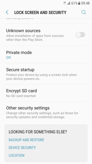 Scroll to and select Other security settings