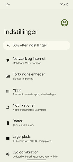 Vælg Netværk og internet