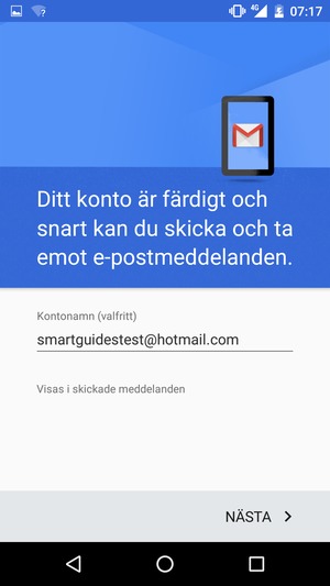 Ge ditt konto ett namn och välj NÄSTA