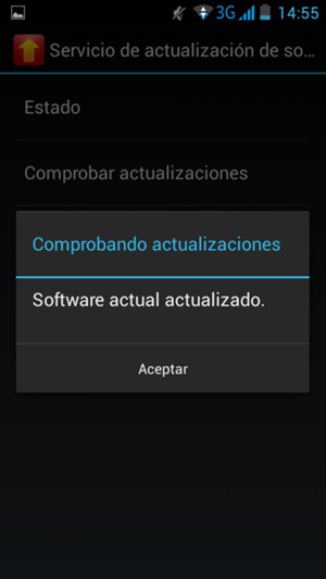 Si su teléfono está actualizado, seleccione Aceptar