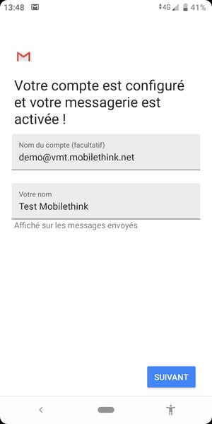 Donnez un nom à votre compte et saisissez votre nom. Sélectionnez SUIVANT
