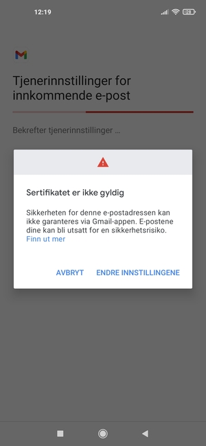 Velg ENDRE INNSTILLINGENE