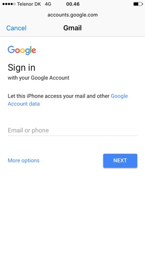 Enter your Email address and  select NEXT