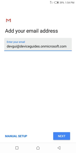 Enter your Email address and  select MANUAL SETUP