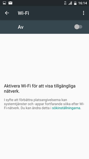 Aktivera Wi-Fi
