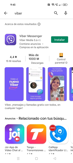 Seleccione la aplicación