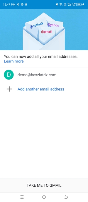Select TAKE ME TO GMAIL