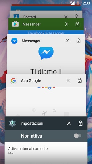 Scorri verso destra le app per chiuderle