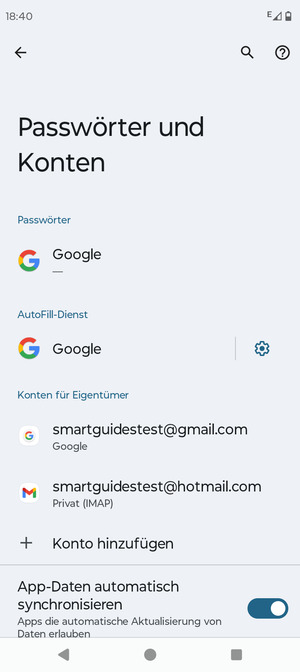 Wählen Sie Ihr Google Konto