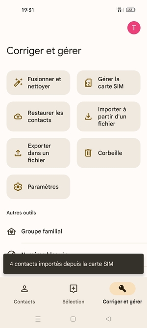 Vos contacts vont être enregistrés sur votre compte Google et dans votre téléphone lors de la prochaine synchronisation de Google.