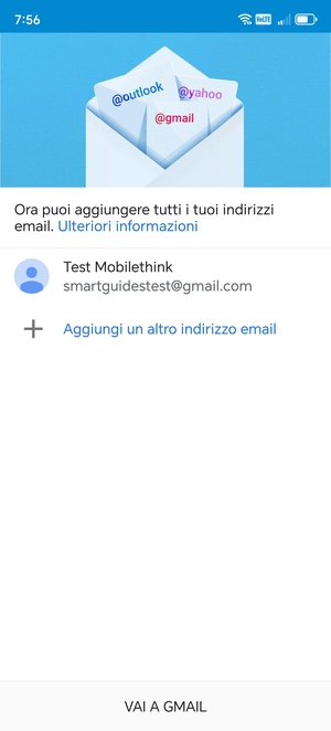 Seleziona VAI A GMAIL