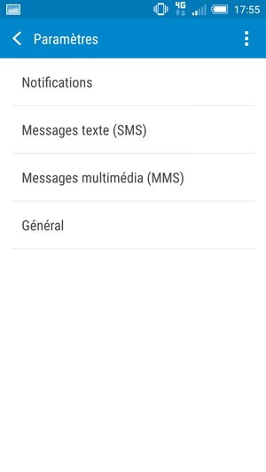 Sélectionnez Messages texte (SMS)