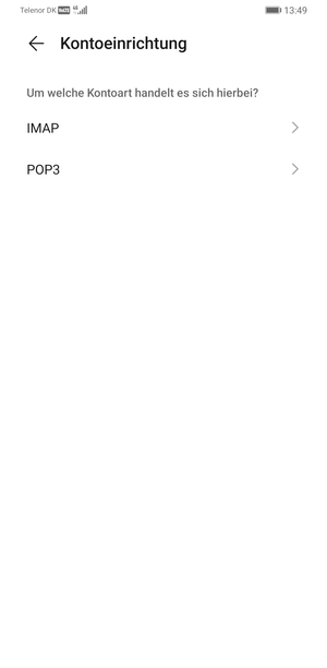 Wählen Sie IMAP oder POP3