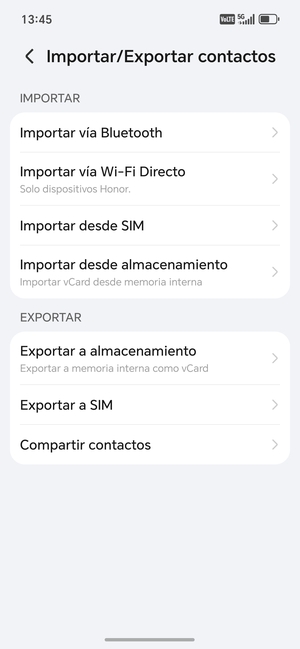 Seleccione Importar desde SIM