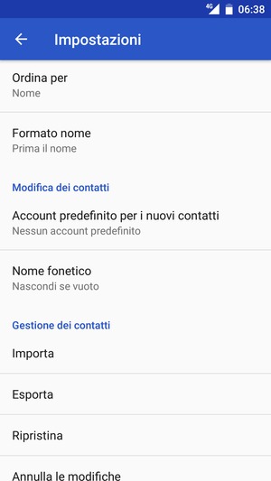 Scorri e seleziona Importa