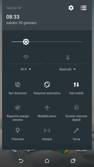 Seleziona il tasto Impostazioni