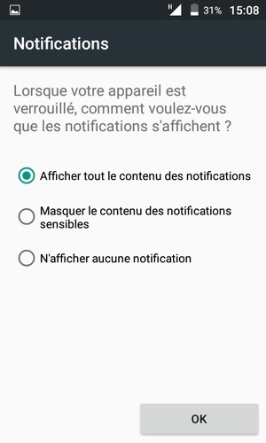 Sélectionnez votre option préférée et sélectionnez OK