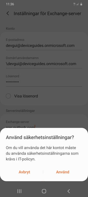 Välj Använd