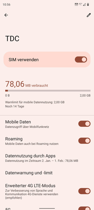Schalten Sie Roaming an oder aus