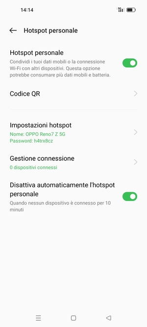 Il telefono è ora pronto per essere usato come modem