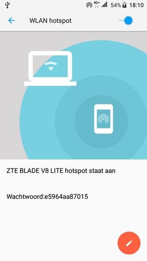 Uw telefoon is nu geïnstalleerd voor gebruik als modem
