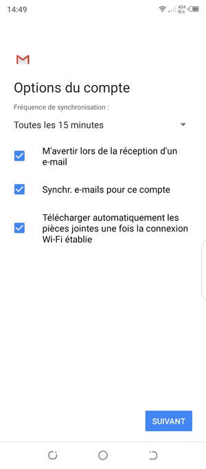 Sélectionnez SUIVANT