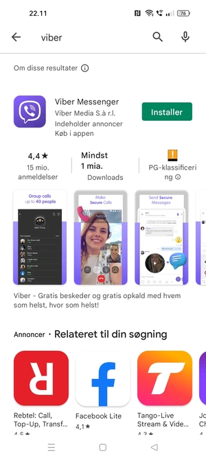 Vælg appen