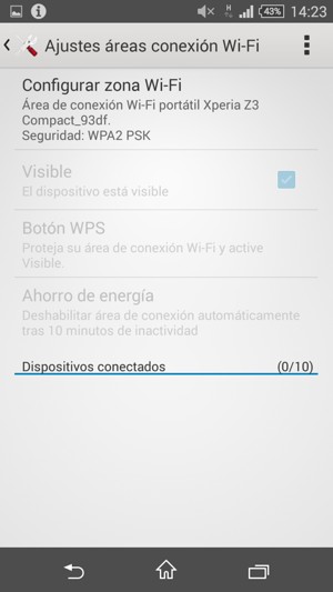 Seleccione Configurar zona Wi-Fi