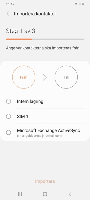 Välj SIM 1 eller SIM 2
