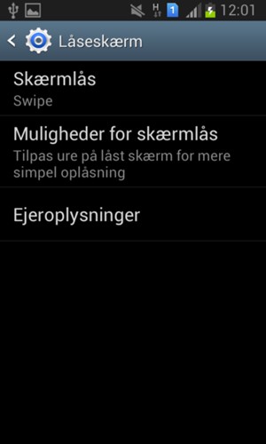 Vælg Skærmlås