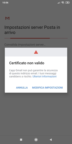 Seleziona MODIFICA IMPOSTAZIONI