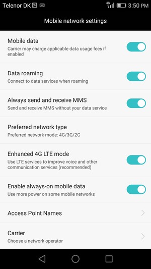 Select Access Point Names