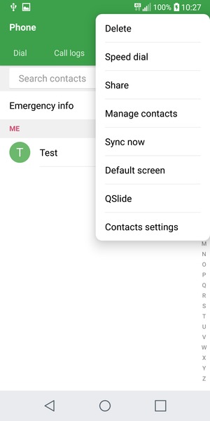 Select Manage contacts