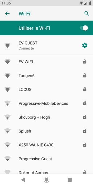 Vous êtes maintenant connecté au réseau Wi-Fi