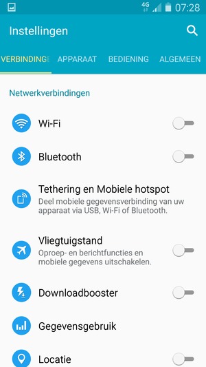 Selecteer VERBINDINGEN