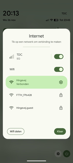 Schakel Wifi uit