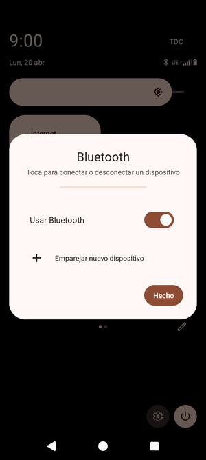 Desactive Usar Bluetooth