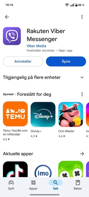 Velg Åpne