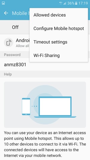 Select Configure Mobile hotspot