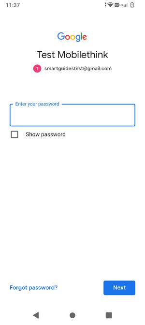 Enter your password and select Next