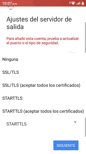 Seleccione Ninguna y SIGUIENTE