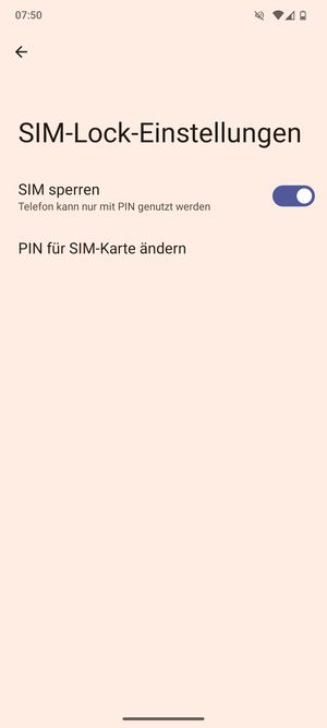 Wählen Sie  PIN für SIM-Karte ändern