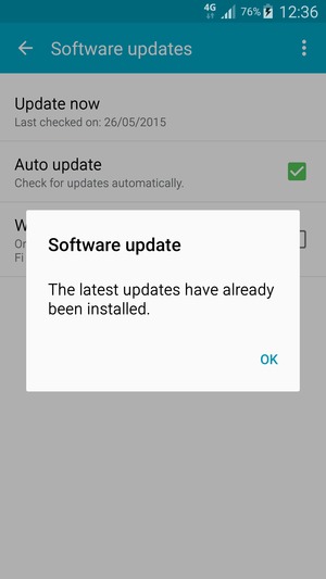 If your phone is up to date, select OK
