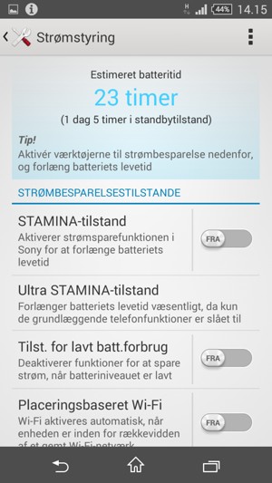 Aktiver STAMINA-tilstand